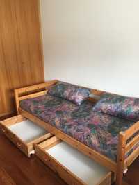 Cama madeira de pinho/ sofá