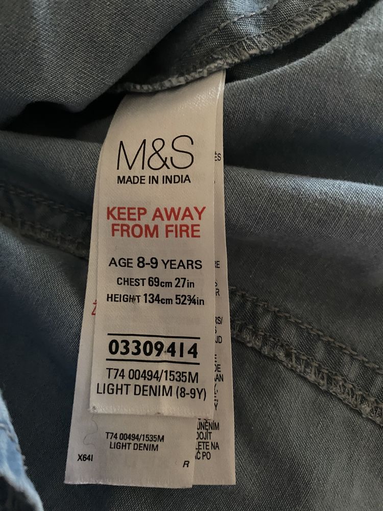 Koszula jeansowa Marks & Spencer ćwieki 100% bawełna
