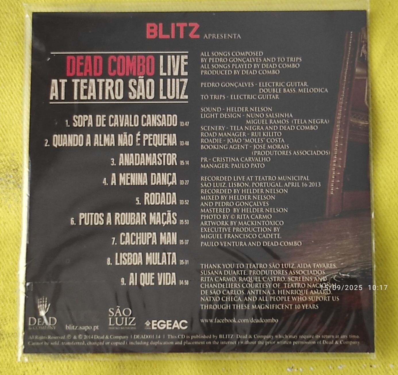 Dead Combo - Live At Teatro São Luiz CD