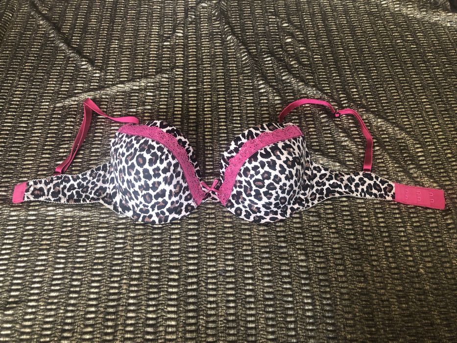 Biustonosz stanik M&S Marks & Spencer 30D 65D panterka różowa koronka