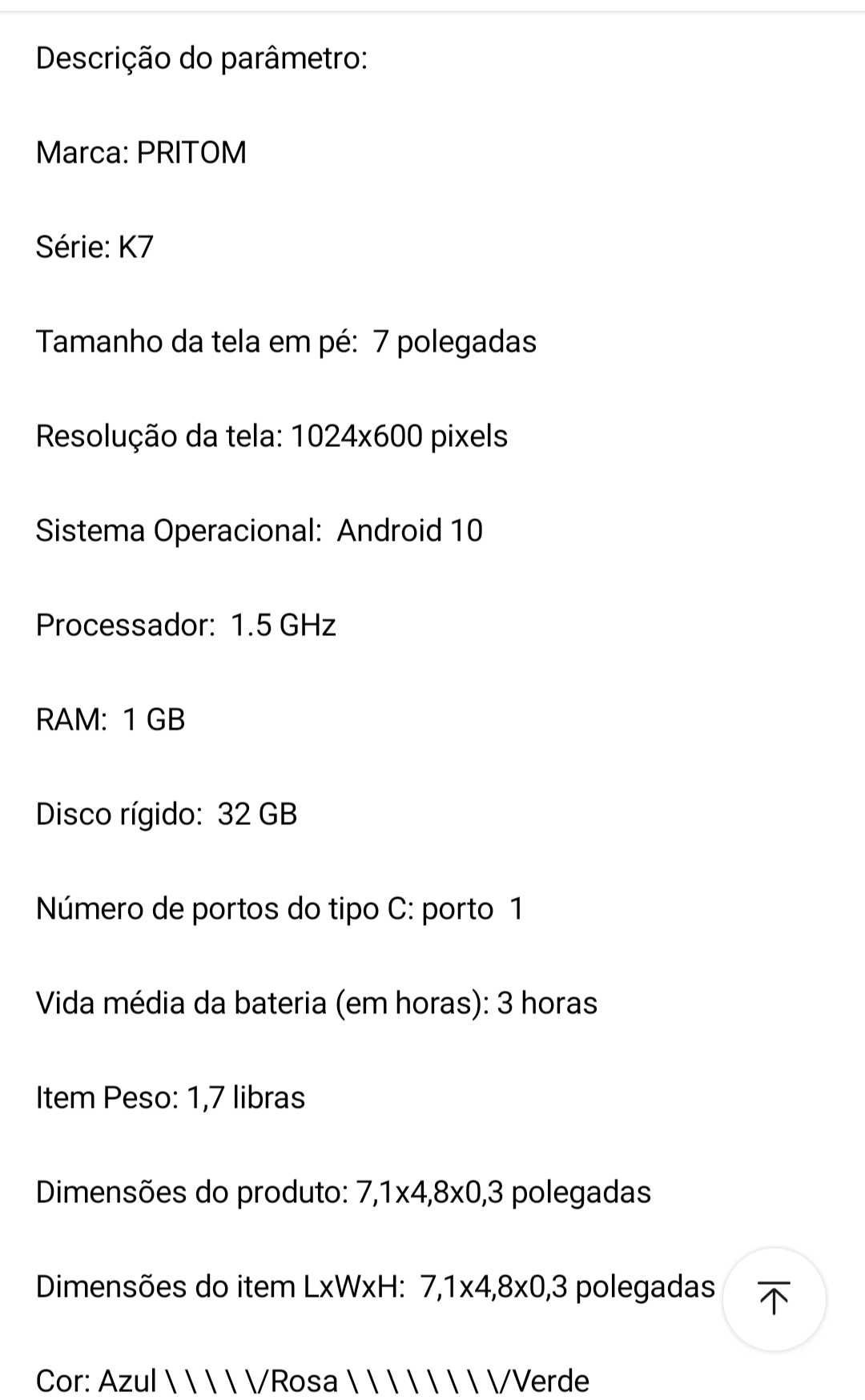 Tablet criança novo