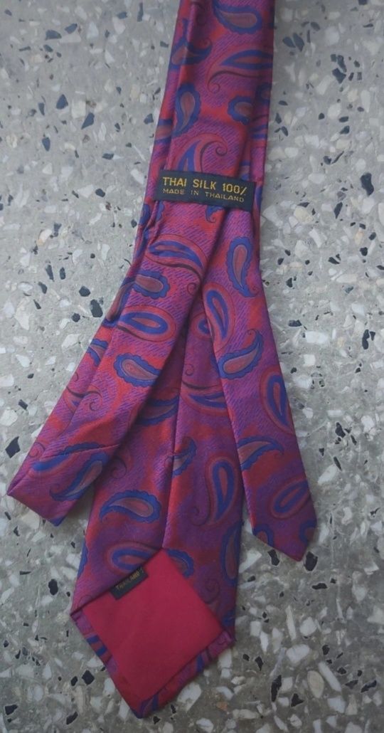 krawat jedwabny 100% jedwab silk wzory łeski