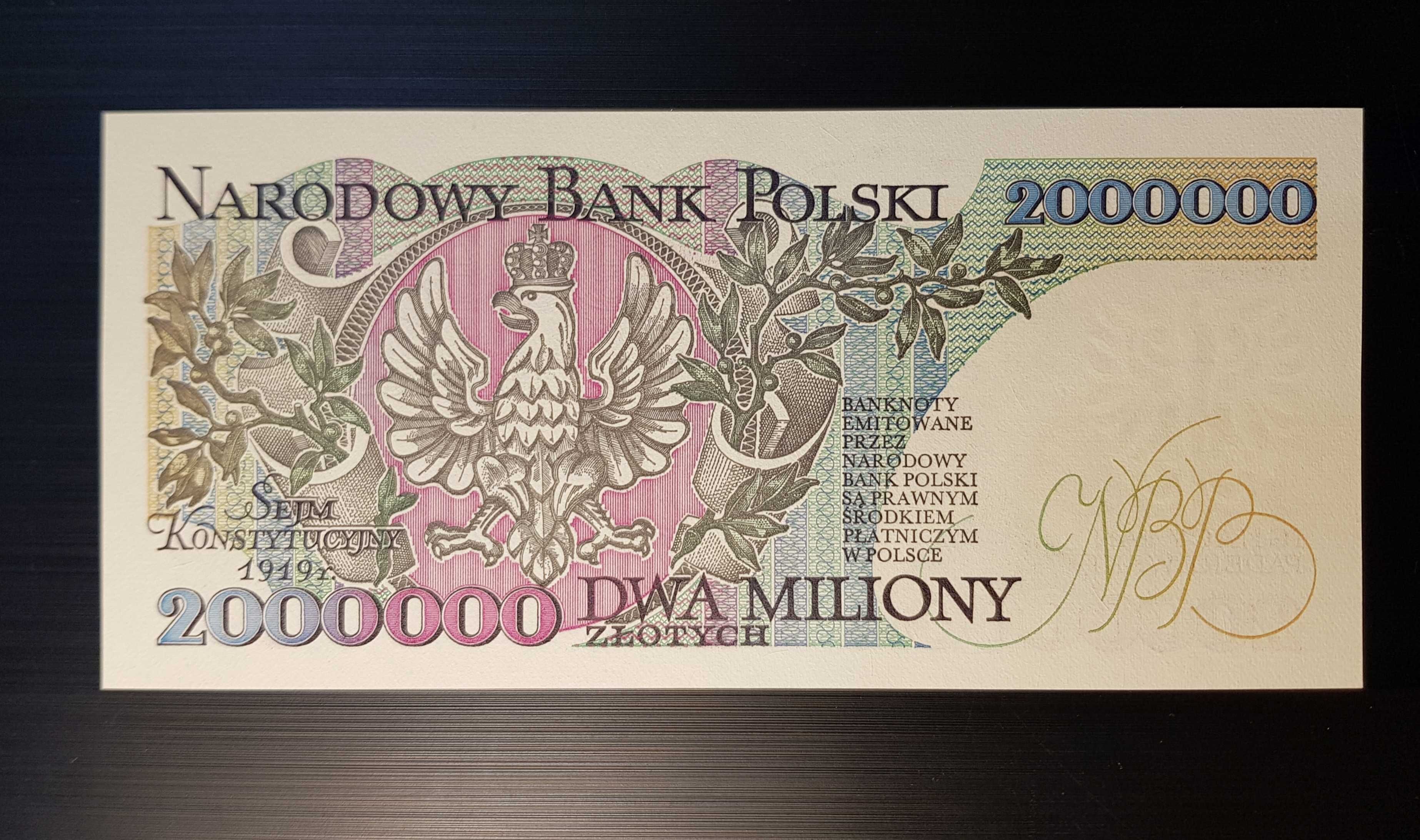 2 mln ZŁOTYCH 1992 rok SERIA B UNC