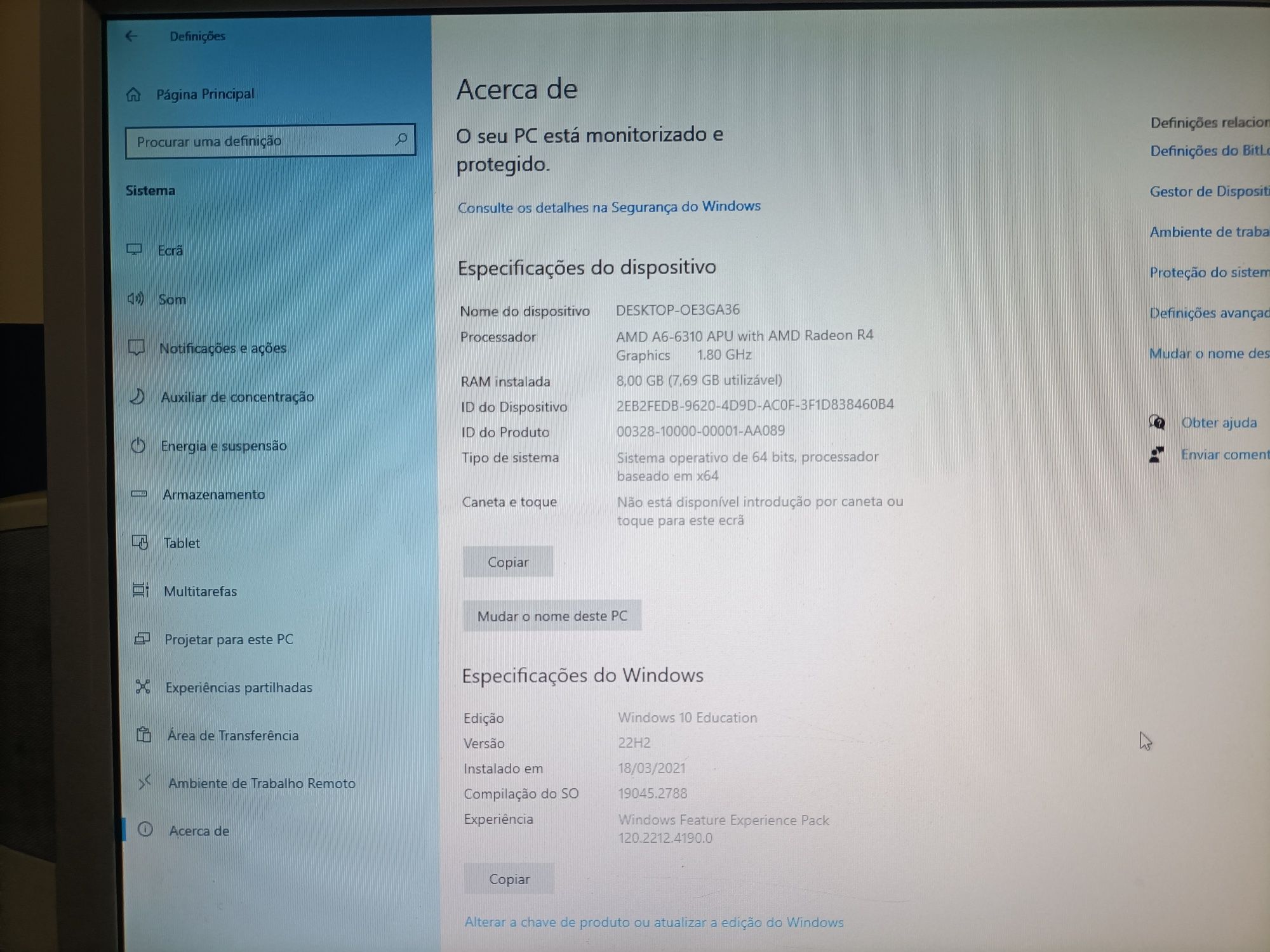 Computador  HP com Monitor ASUS e colunas som