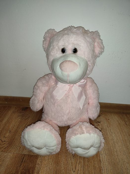 Nowy duży różowy miś z kokardką firmy SMIKI.
dł. całkowita misia 60cm.