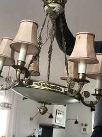 Lampa żyrandol pałacowy mosiądz vintage