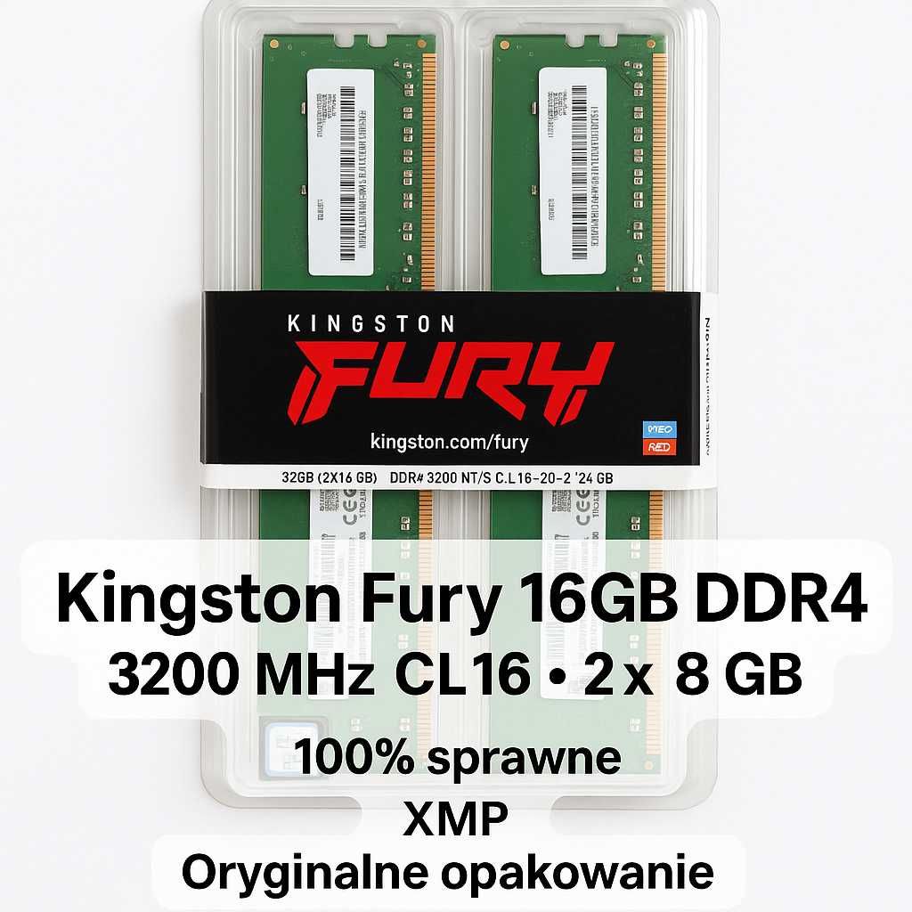 16 GB RAM DDR4 Kingston Fury 3200 MHz (2x8 GB)