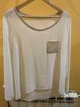 Blusa branca “Promod” tamanho 44 com pormenores dourados nova