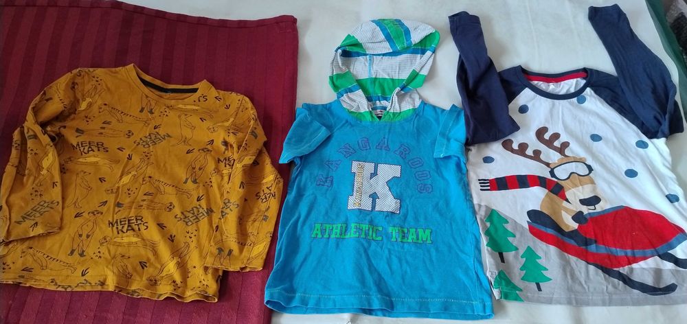 SUPER CENA Mix ubrań 21 szt T-shirt koszulka bluzka majtki 110/116-122