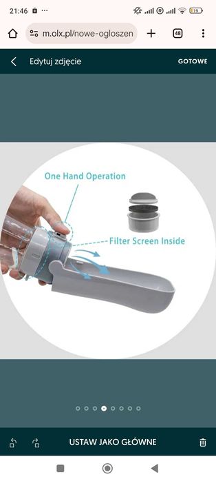 Składana butelka na wodę dla zwierząt domowych