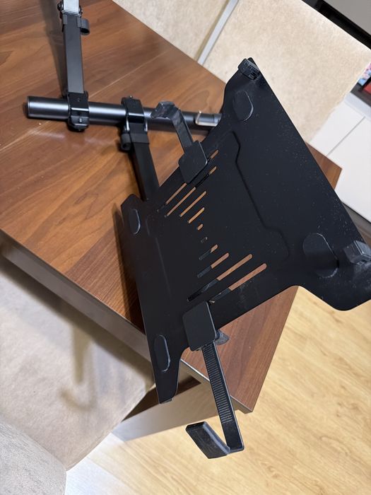 2w1 Uchwyt do monitora i laptopa Spacetronik biurkowy VESA podwójny