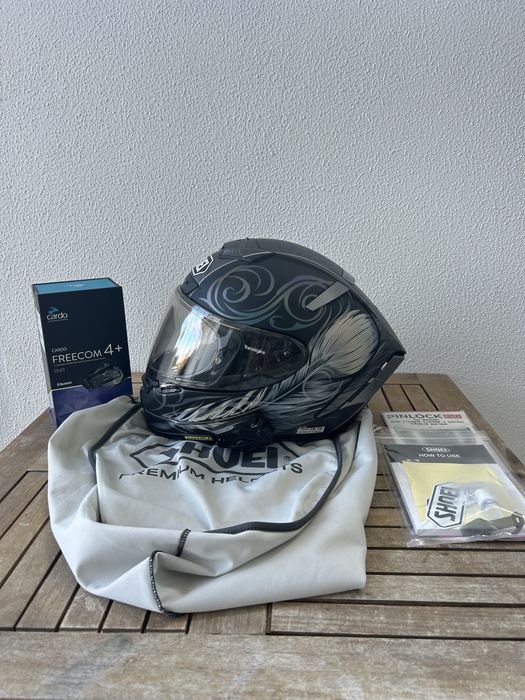 Capacete Shoei X-Spirit 3 kujaku com cardo 4+ e viseira transitions