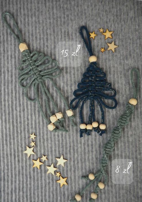 Ozdoby choinkowe świąteczne makrama