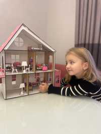 Ігровий будиночок для ляльок з меблями дитячий ляльковий будинок 3D