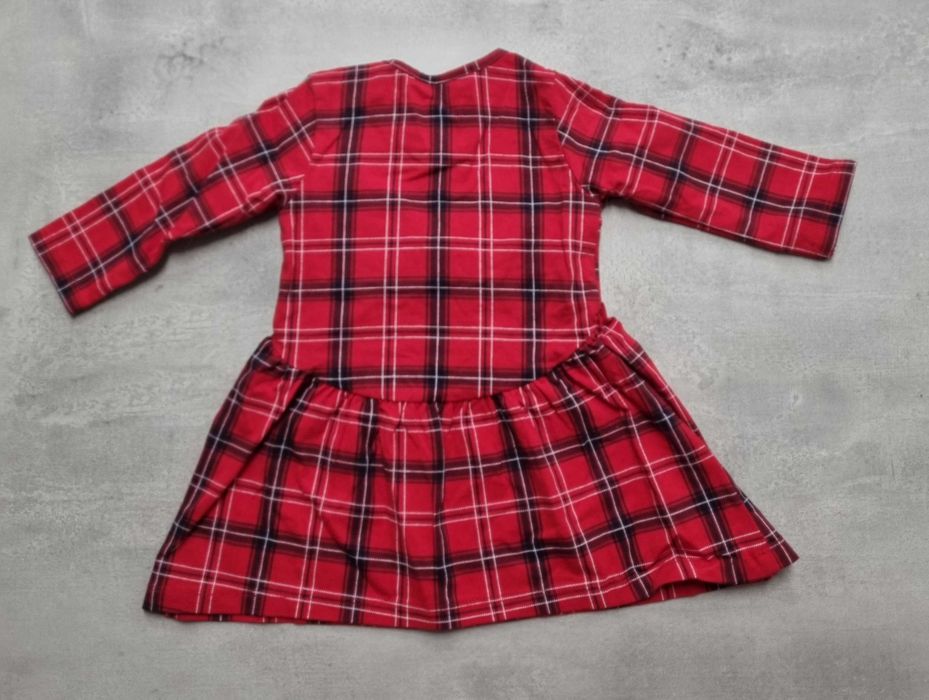 Sukienka 68 na święta świąteczna kratka długi rękaw