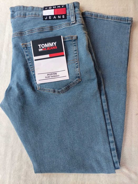 Hilfiger Tommy Austin Slim Tapered Nowe spodnie jeansy W36 L32