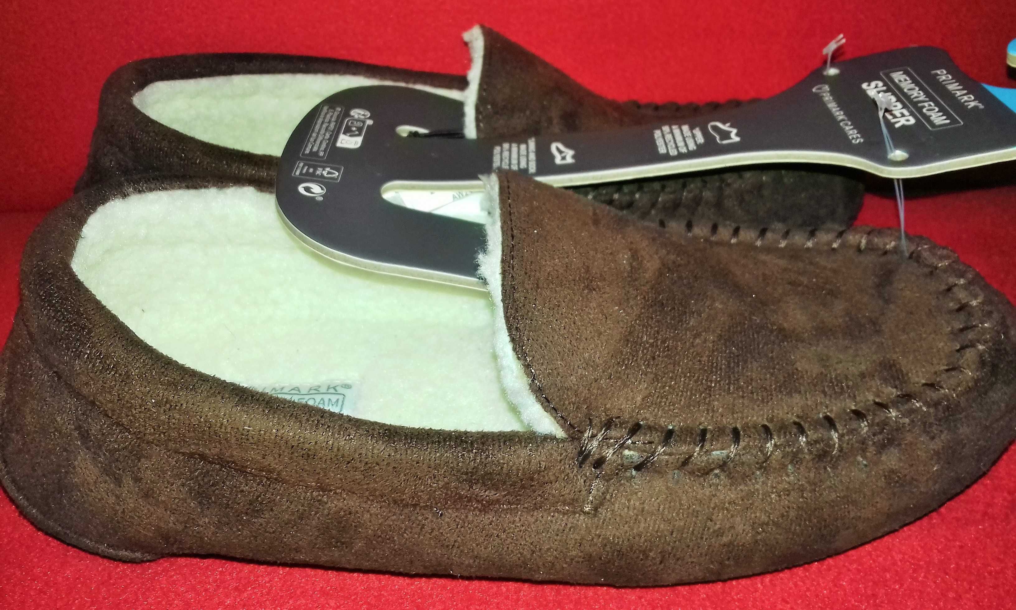PRIMARK Modne, brązowe kapcie mokasyny