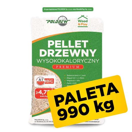 Drewno opałowe Pellet drzewny - EN ISO 17225 A1 - PALETA 990 kg