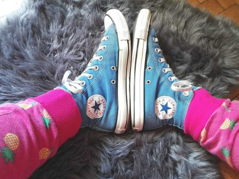 Używane niebieskie trampki Converse wysokie 37.5