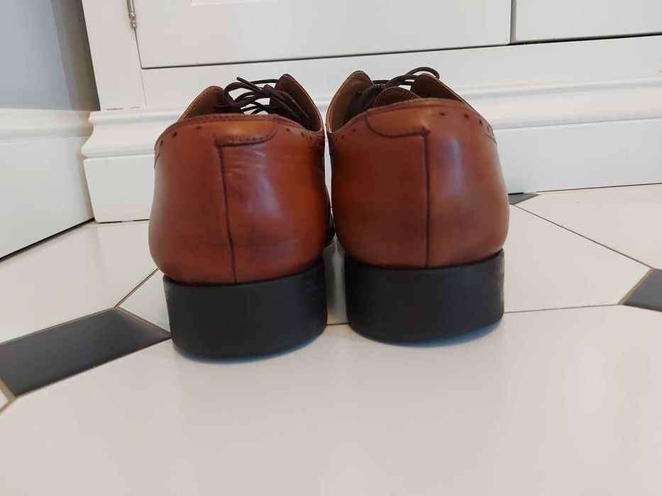 Buty pantofle męskie skórzane brogsy Zara rozm.44=29,5cm dł. wkładki