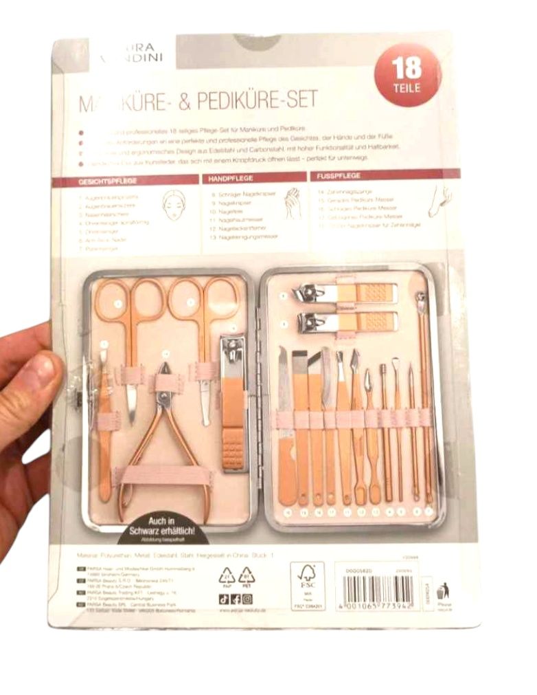 Nowy Zestaw do Manicure i Pedicure Laura Vandini | 18 Elementów