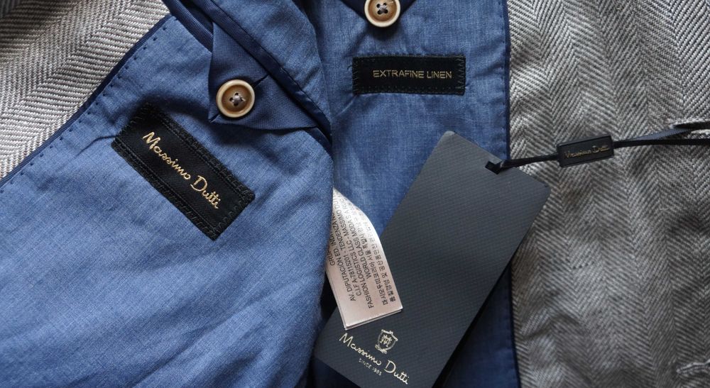 Marynarka Nowa Massimo Dutti Rozmiar 54 185/108 Kolor Brąz z Szarym