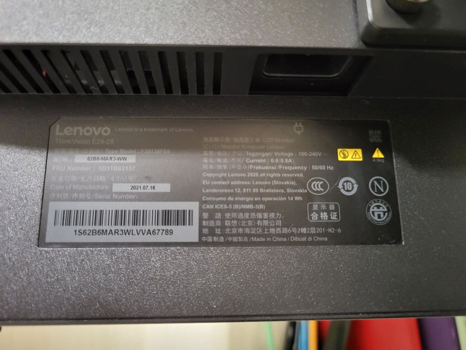 Монітор Lenovo ThinkVision 23.8" E24-28, ідеальний стан