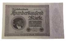 Stary Banknot Niemcy 100000 marek 1923