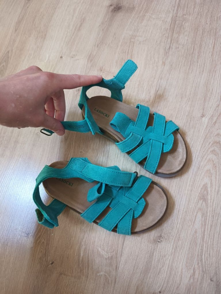 Sandały sandałki dziewczęce Lasocki CCC rozmiar 26 zielone