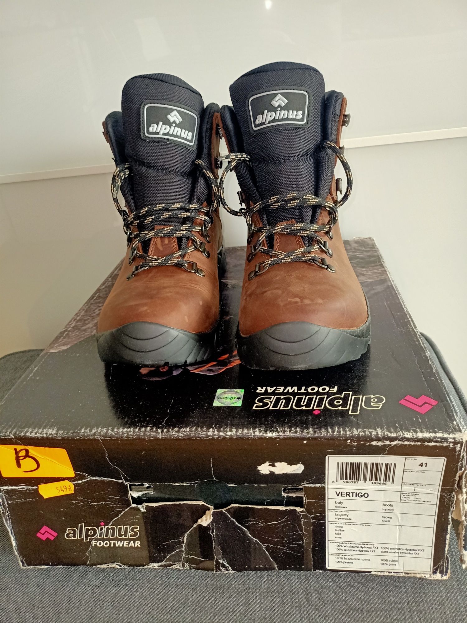 Buty trekkingowe Alpinus Vertigo Vibram nowe 41 skóra