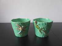 Vasos Bordallo Pinheiro Lagarto e Libelinha