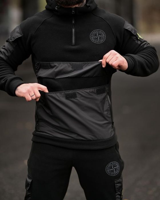 Флісовий костюм island Stone black мілітариний зимовий тактичний