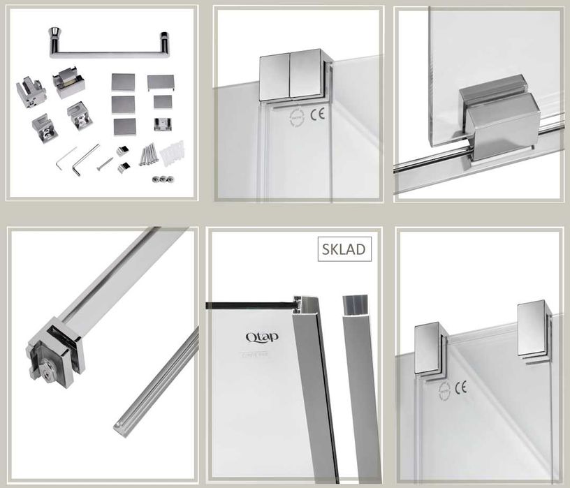 ДушовіДверіСтіна Walk-InСRM.Рег.шир..120*190,8мм ClearпокриттяCalcLess