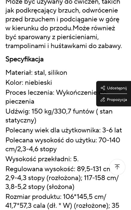 Niemiecki Stelaż składany do huśtawki , ćwiczeń dla dzieci