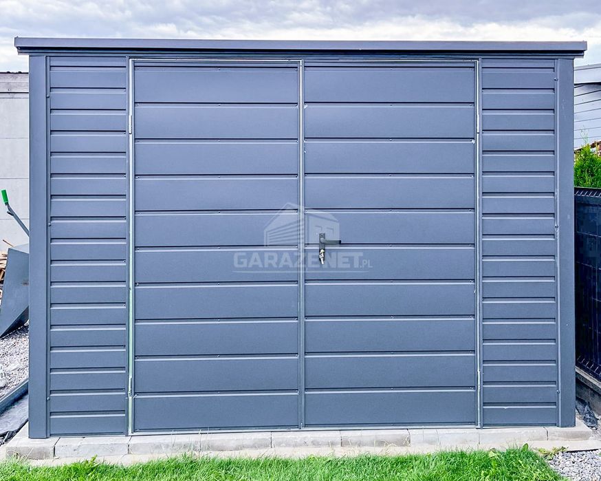 Schowek Domek Ogrodowy 3X4M Brama Dwuskrzydłowa Dach Spad W Tył Ts887