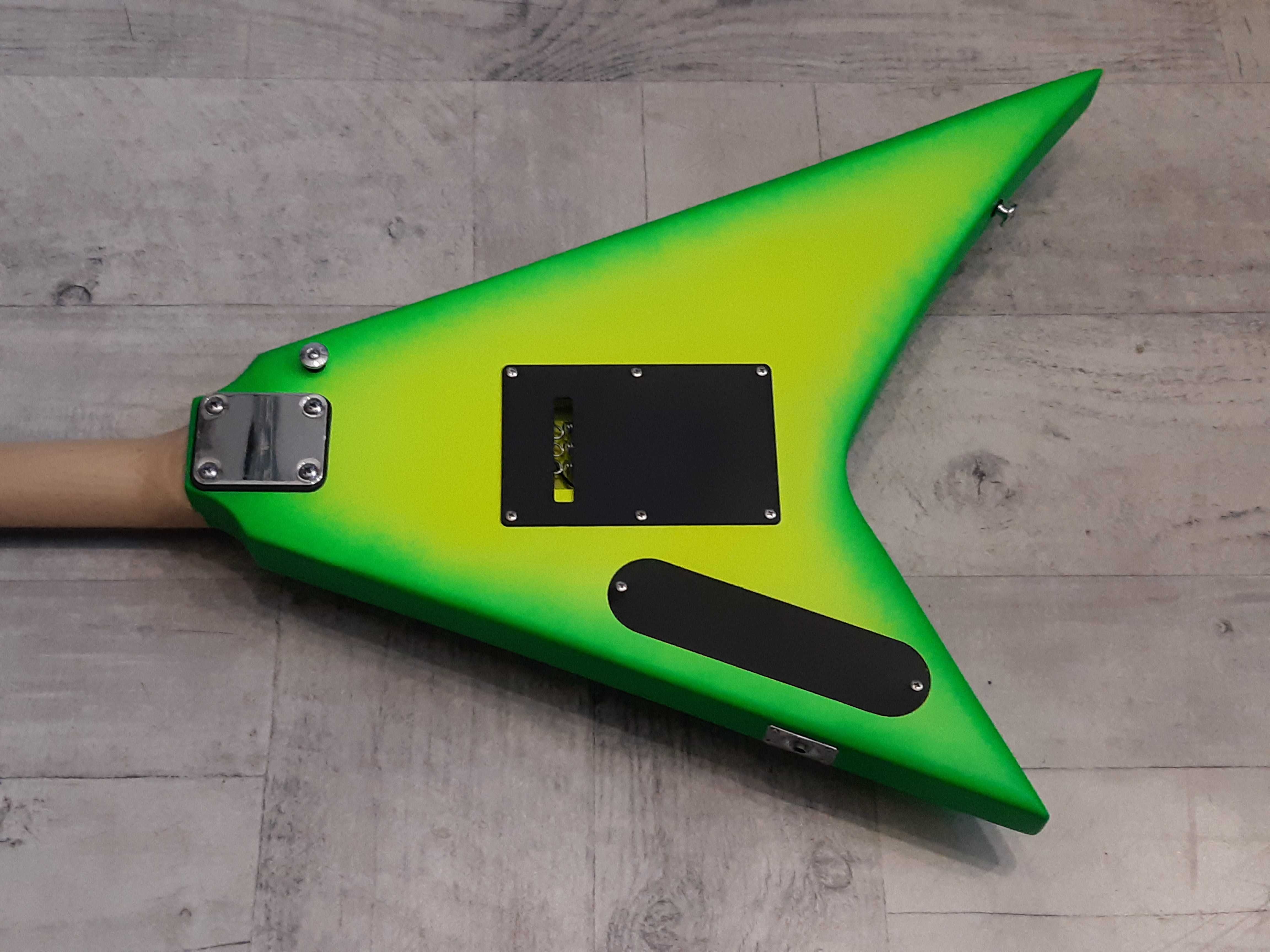 Gitara  do Metalu V-ka -yellow-green neon - wysyłka Gratis lub zamiana