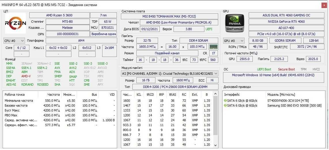 Ігровий комплект RYZEN 5 5600  MSI B450 TOMAHAWK MAX+ 32GB DDR4+ Башня