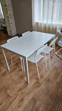 Стіл та 4 стільці з спинкою комплект обідній  IKEA
