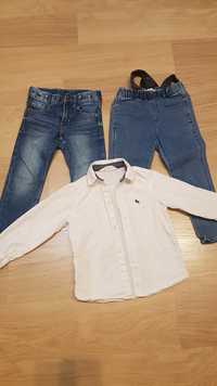 Spodnie jeans koszula biała