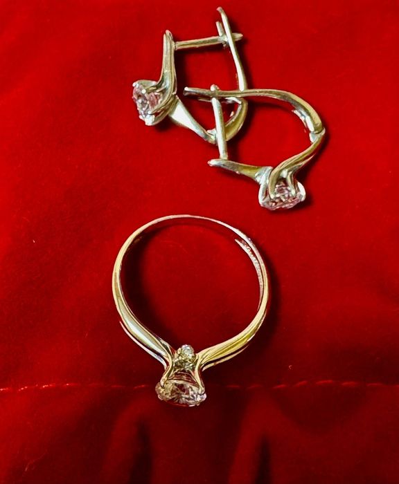 Украшения винтажные серебро  с позолотой