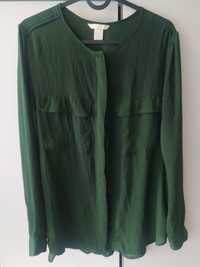 Ciemnozielona koszula damska butelkowa zieleń H&M 40 L