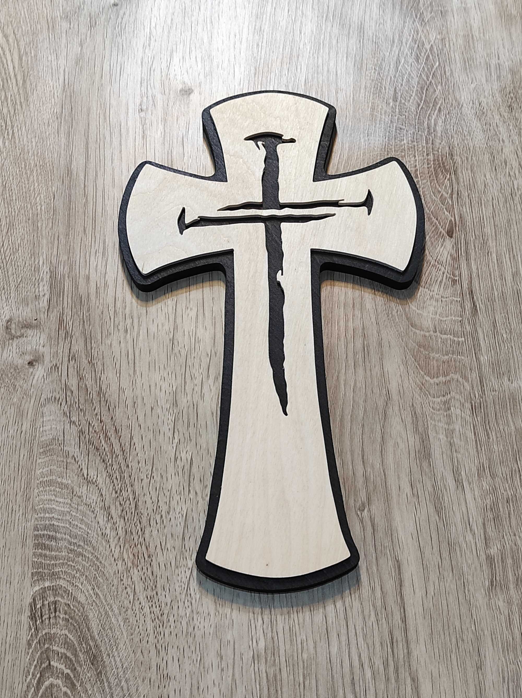 Krzyż drewniany 03 - RĘKODZIEŁO dekoracja z drewna