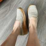 Mokasyny espadryle na koturnie