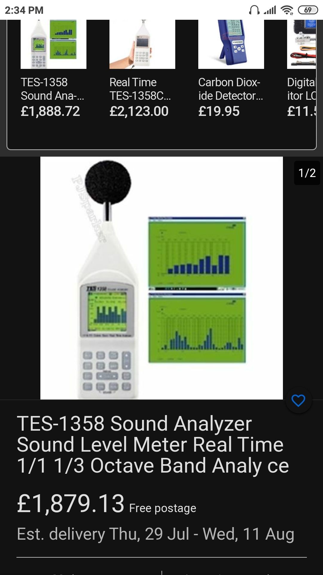 Акустический анализатор TES 1358 измеритель звука