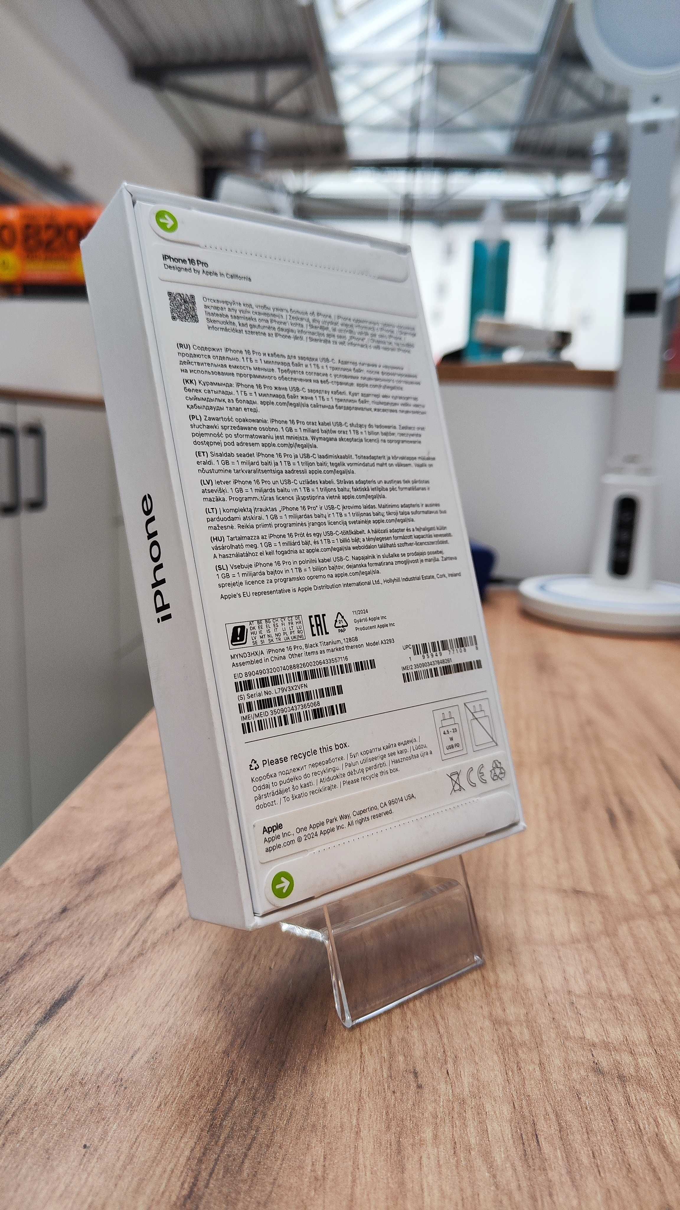 Telefon Apple iPhone 16 Pro/Gwarancja 12m/Czarny/8/128GB/SuperCena!