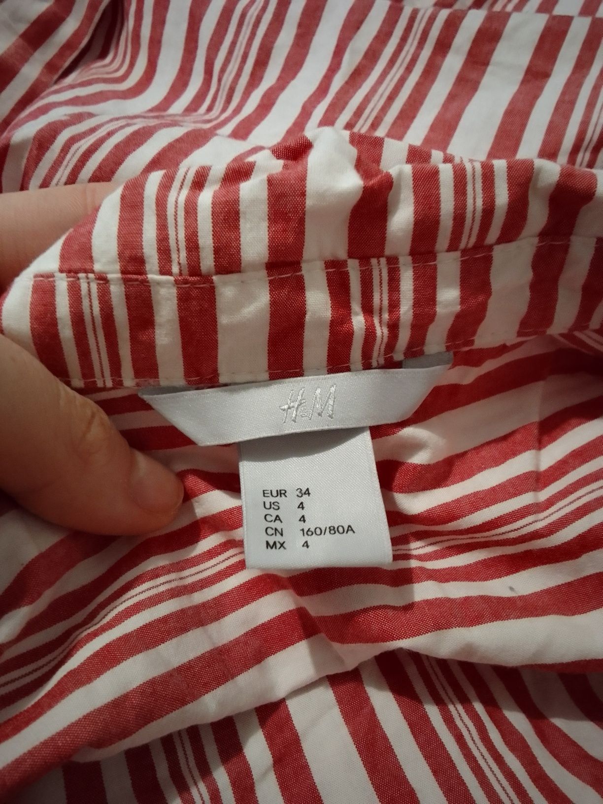 H&M szmizjerka damska w paski bawełniana XS