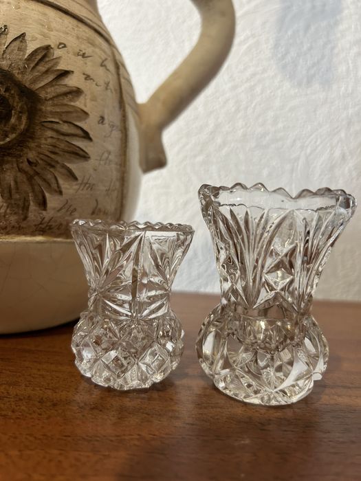 Вінтажні кришталеві міні вази 8 та 6,5 см.