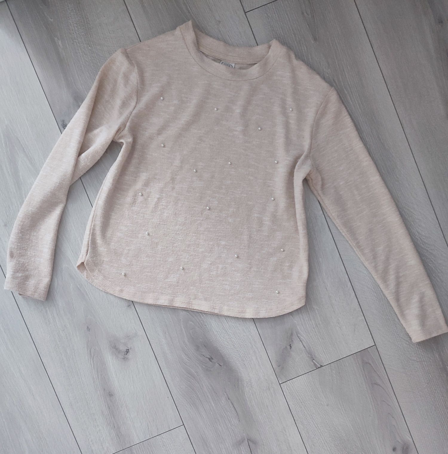Sweter, sweterek, beżowy półgolf dziewczęcy CoolClub r.146