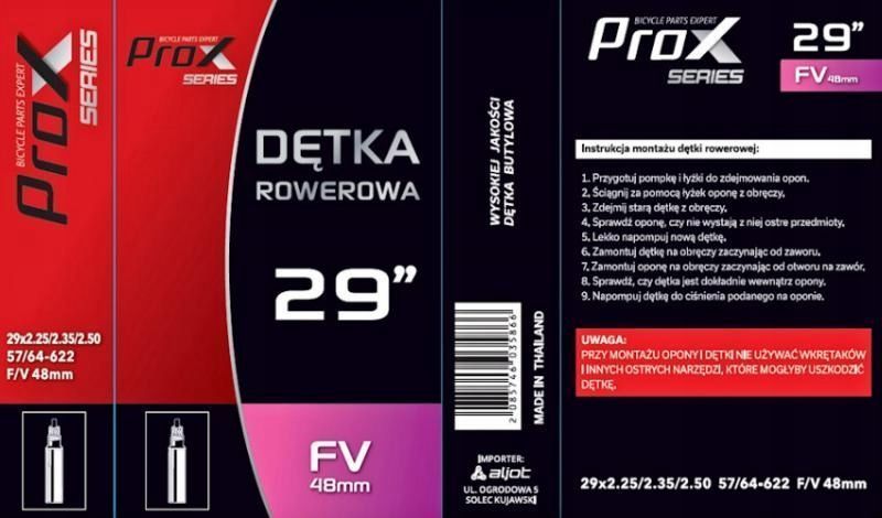 Dętka Rowerowa Prox 29X2,25 - 2,50 Fv 48Mm Presta