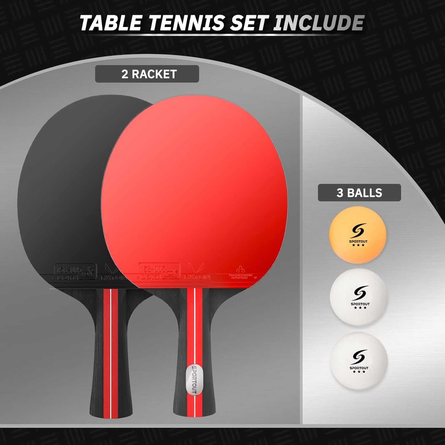 2 Raquetas de mesa ping pong madeira + 3 bolas + bolsa - NOVO